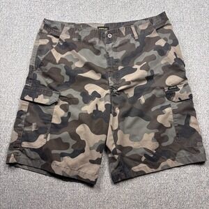 Stanley Workwear Men's CAMO Shorts Green Camouflage Cargo flat front Size 42
